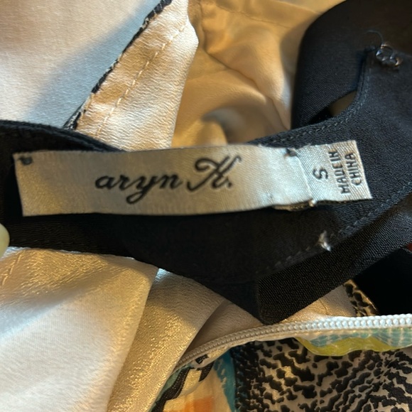 Aryn Kanthropologie Aztec High Low Silk Dress, Size Small - Picture 9 of 17